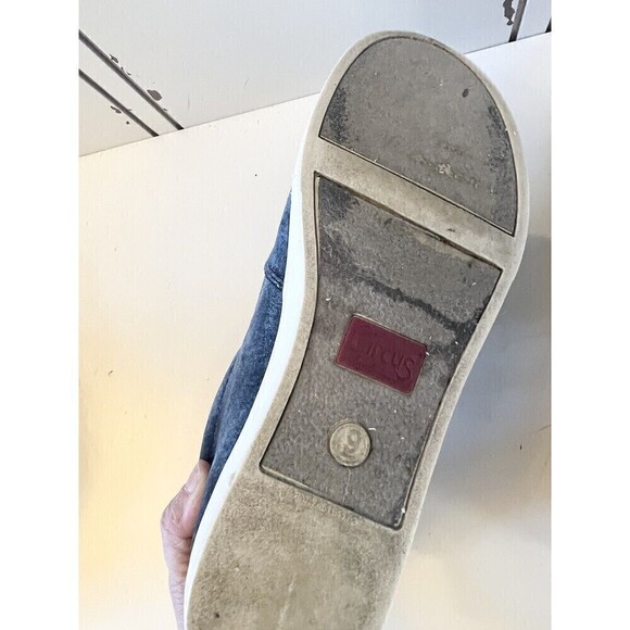 CIRCUS BY SAM EDELMAN Scotlyn Suede Platform Sneaker Size 9 Blue Slip On Shoes - Picture 9 of 11